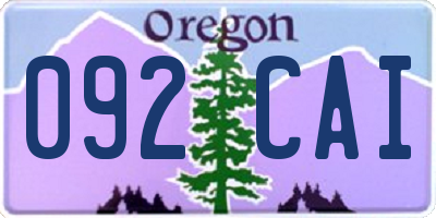 OR license plate 092CAI