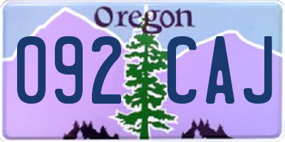 OR license plate 092CAJ