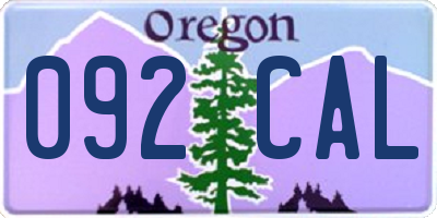 OR license plate 092CAL