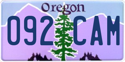 OR license plate 092CAM