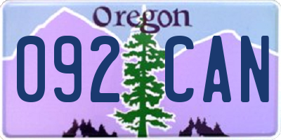 OR license plate 092CAN