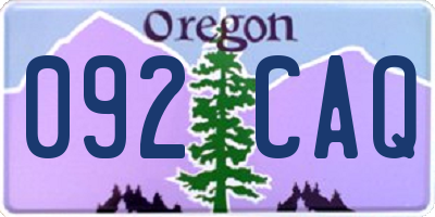 OR license plate 092CAQ