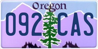 OR license plate 092CAS