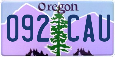 OR license plate 092CAU
