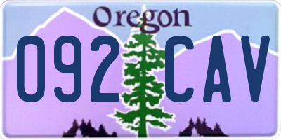 OR license plate 092CAV
