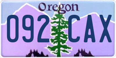 OR license plate 092CAX