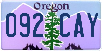 OR license plate 092CAY