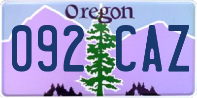 OR license plate 092CAZ