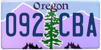 OR license plate 092CBA