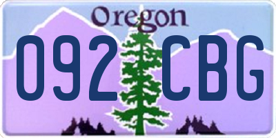 OR license plate 092CBG
