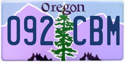 OR license plate 092CBM