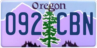 OR license plate 092CBN