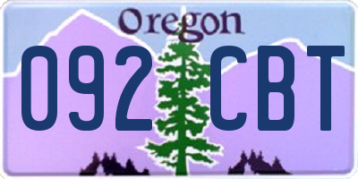 OR license plate 092CBT