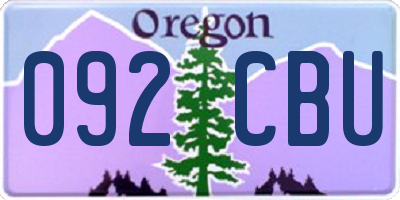OR license plate 092CBU
