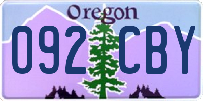OR license plate 092CBY