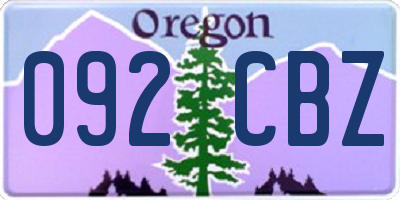 OR license plate 092CBZ