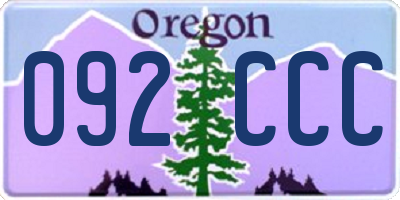 OR license plate 092CCC