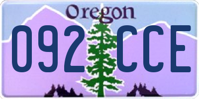 OR license plate 092CCE