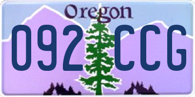 OR license plate 092CCG