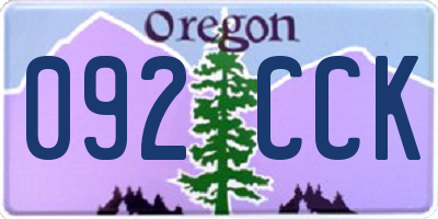 OR license plate 092CCK