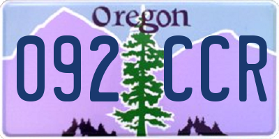 OR license plate 092CCR
