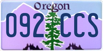 OR license plate 092CCS