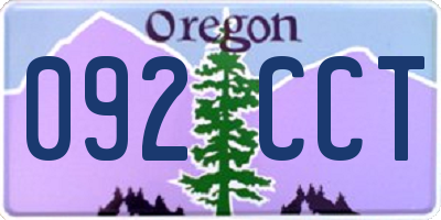 OR license plate 092CCT