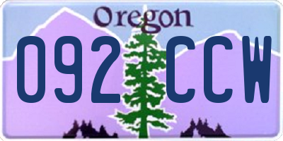 OR license plate 092CCW