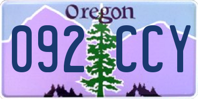 OR license plate 092CCY