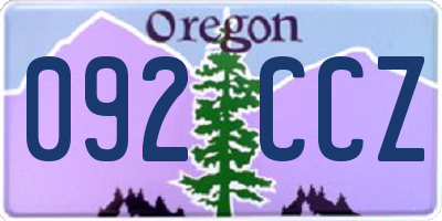 OR license plate 092CCZ