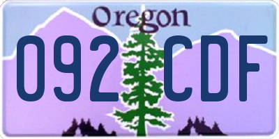 OR license plate 092CDF
