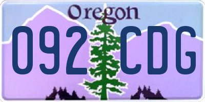 OR license plate 092CDG