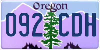 OR license plate 092CDH