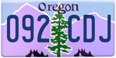 OR license plate 092CDJ