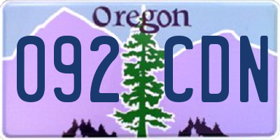 OR license plate 092CDN