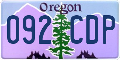 OR license plate 092CDP