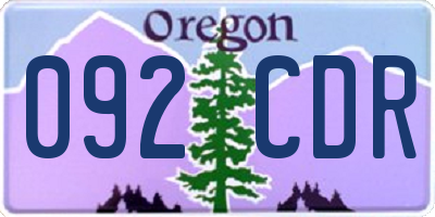OR license plate 092CDR