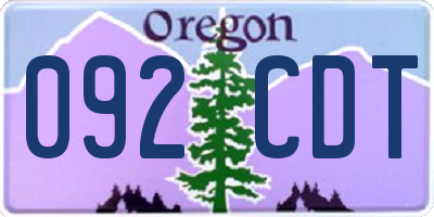 OR license plate 092CDT