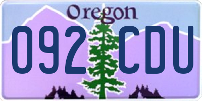 OR license plate 092CDU