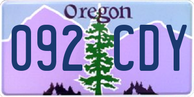OR license plate 092CDY
