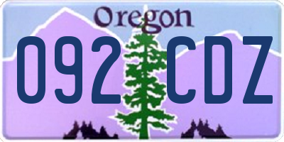 OR license plate 092CDZ
