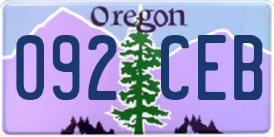 OR license plate 092CEB