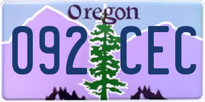 OR license plate 092CEC
