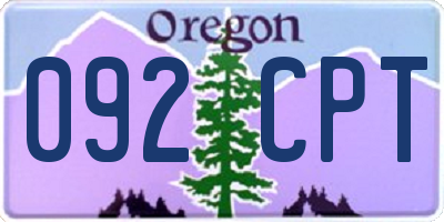 OR license plate 092CPT