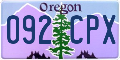 OR license plate 092CPX