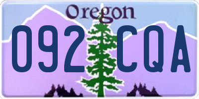 OR license plate 092CQA