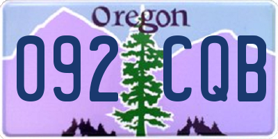 OR license plate 092CQB