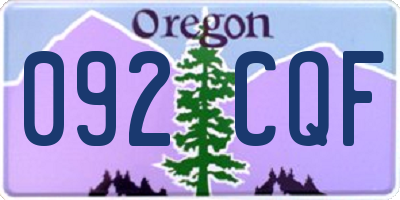 OR license plate 092CQF