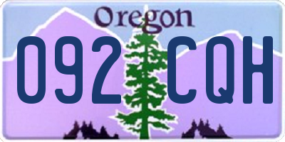 OR license plate 092CQH