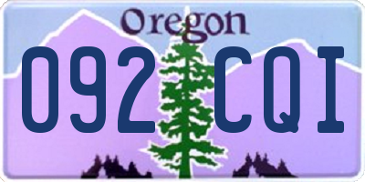 OR license plate 092CQI